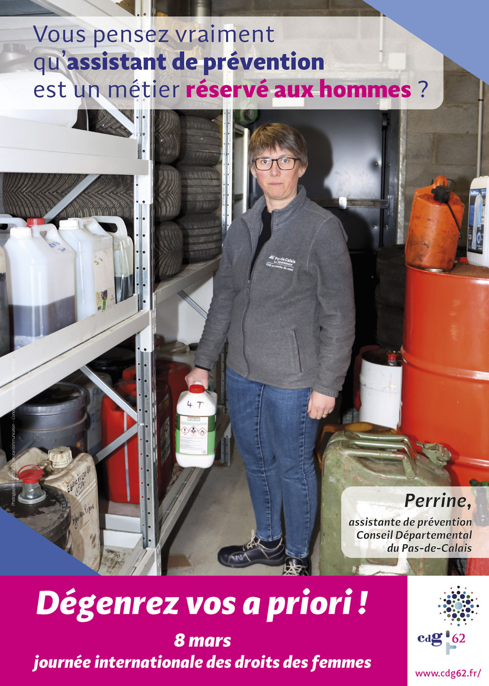 Affiche 8 mars - Dégenrez vos a priori ! - Assistante de prévention